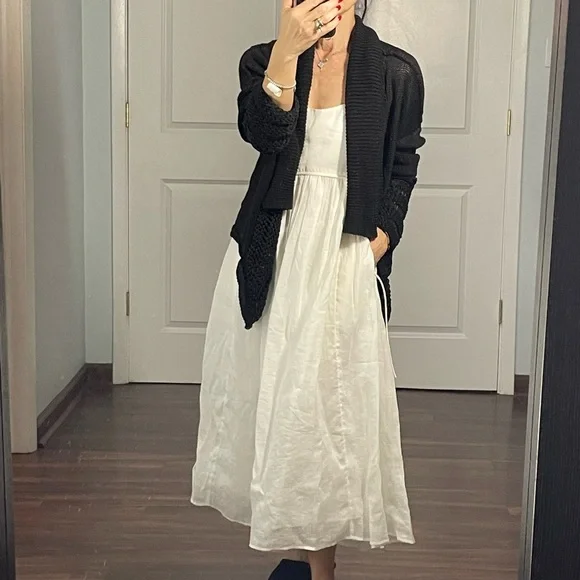 TSE Black 100% Linen Open Cardigan Shrug  size S NWT - Picture 3 of 17